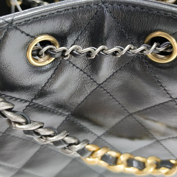 CHANEL 25 Small Quilted Calfskin Black