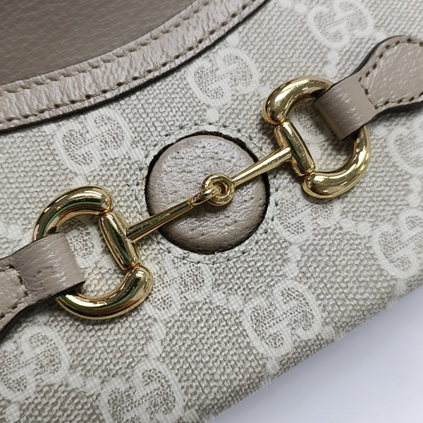 Horsebit 1955 Mini Monogram Coated Canvas White