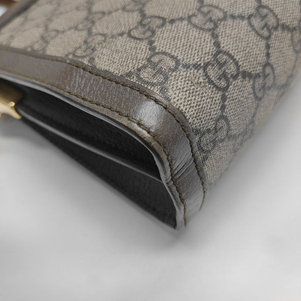 Ophidia Small Monogram Coated Canvas Beige