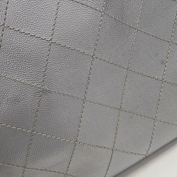 SHOPPING FEVER TOTE Quilted Grained Calfskin Silver