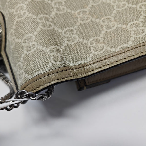 Dionysus Super Mini Monogram Coated Canvas Beige