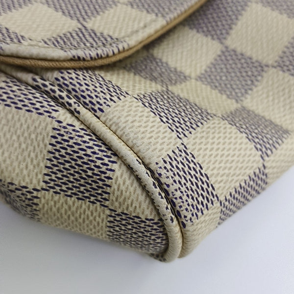 FAVORITE PM Damier Azur Coated Canvas White