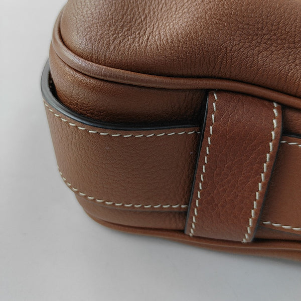 Calfskin Top Handle Bag Brown