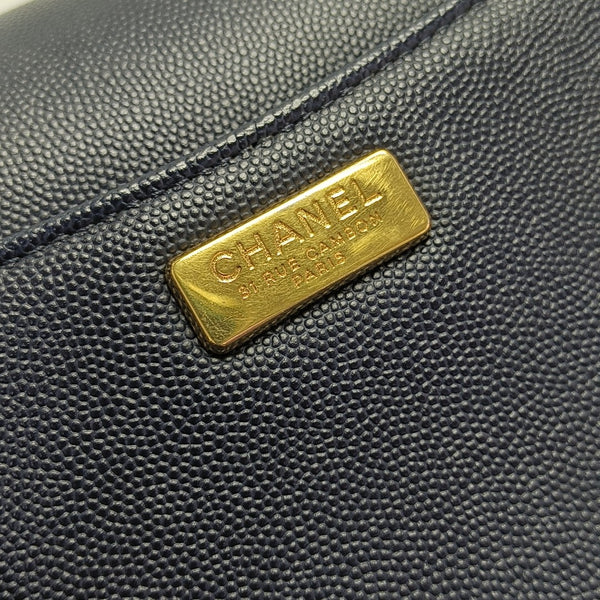 Grained Calfskin Shoulder Bag Blue