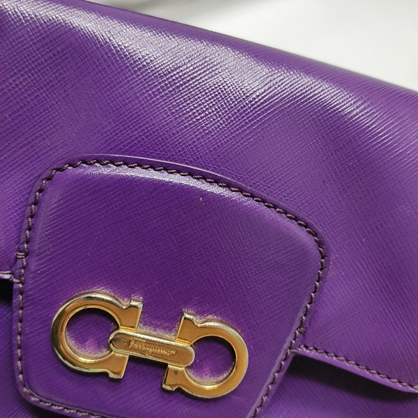 Calfskin Shoulder Bag Purple