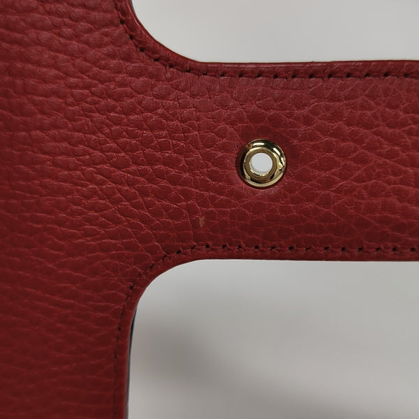 Interlocking G Small Calfskin Red