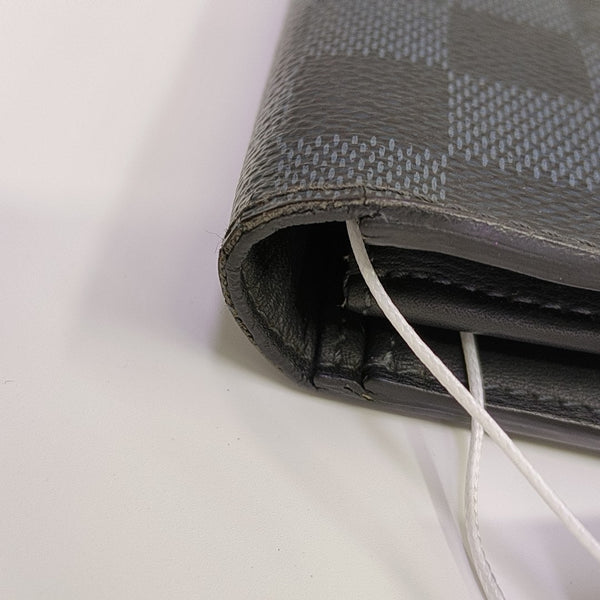 BRAZZA Damier Coated Canvas Blue Wallet