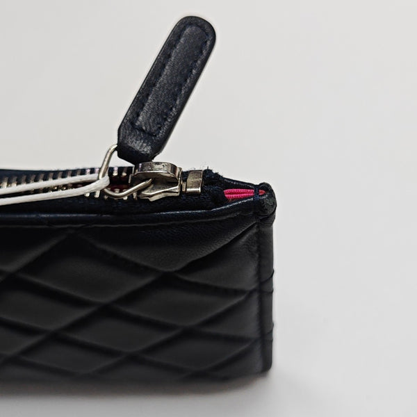 Quilted Lambskin Wallet Blue