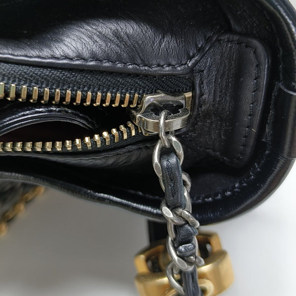 GABRIELLE Small Quilted Vintage Calf Black