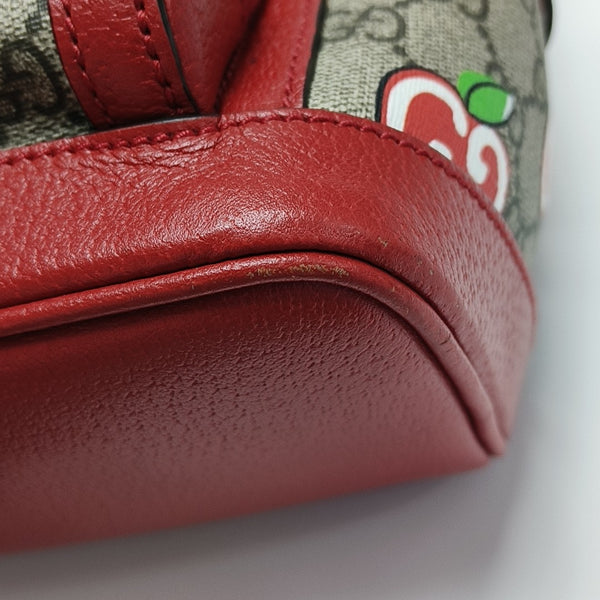 GG Supreme Small Monogram Coated Canvas Beige