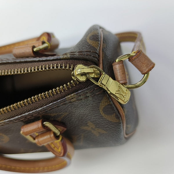 SPEEDY Nano Monogram Coated Canvas Brown