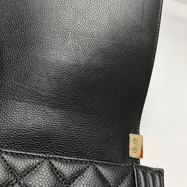 BOY CHANEL Mini Quilted Grained Calfskin Black