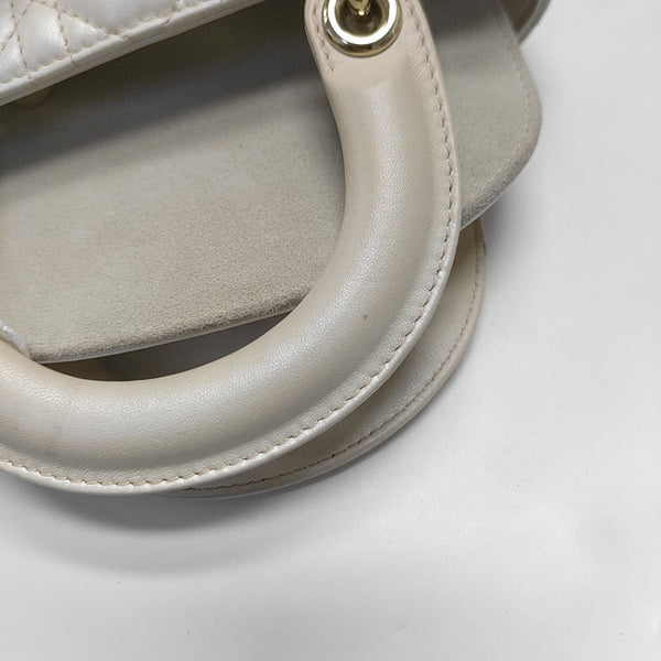Lady Dior Mini Cannage Lambskin Beige