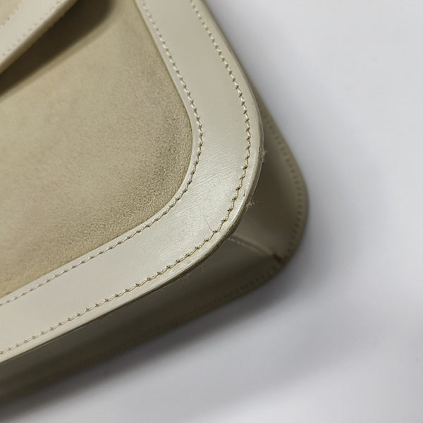 Suede Top Handle Bag Beige