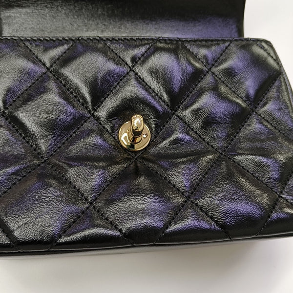 Quilted Lambskin Shoulder Bag Black
