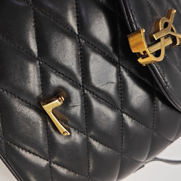 Quilted Lambskin Shoulder Bag Black