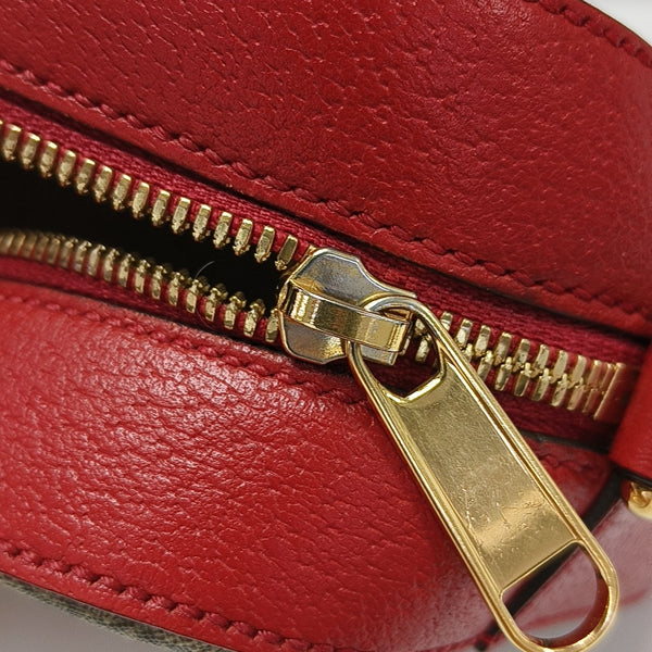 GG Supreme Small Monogram Coated Canvas Red