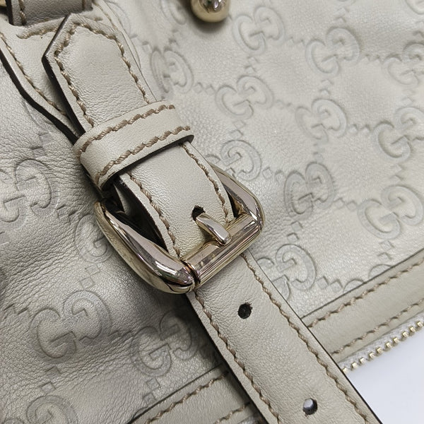 Monogram Calfskin Top Handle Bag White