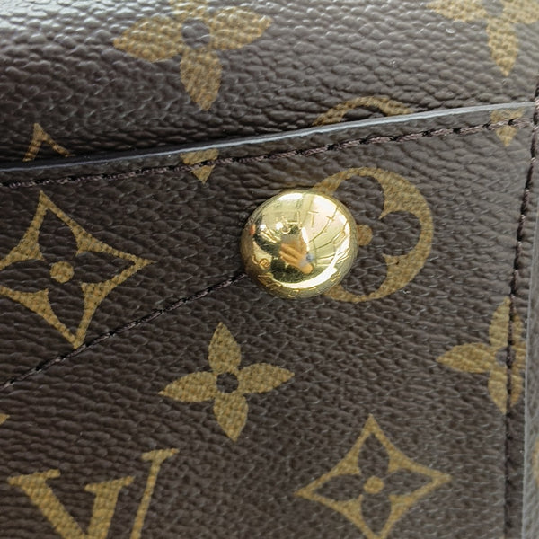 MONTAIGNE MM Monogram Coated Canvas Brown