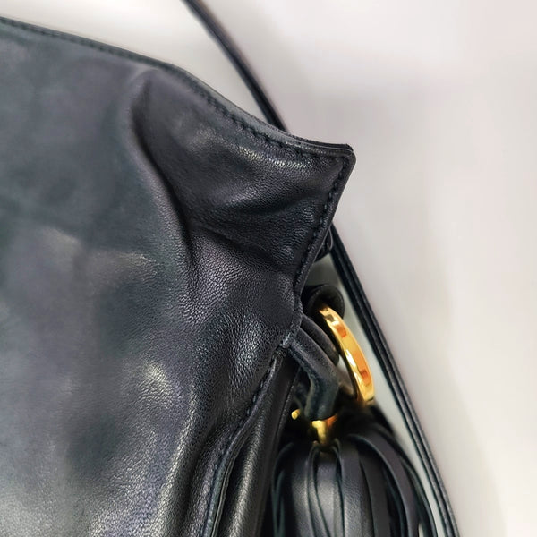 Authenticated pre-owned Flamenco Lambskin Black - Shoulder Bag at Looply