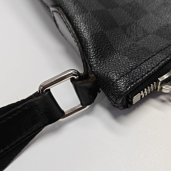 Damier Graphite Coated Canvas Crossbody Bag Gray