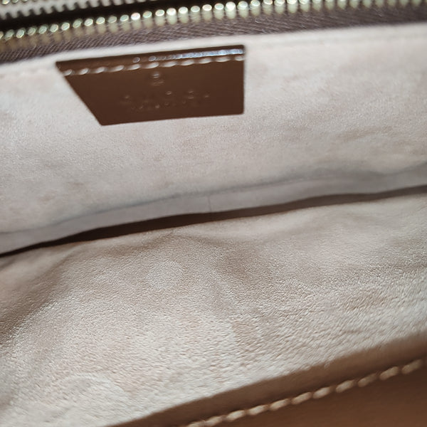 Horsebit 1955 Medium Monogram Coated Canvas Beige