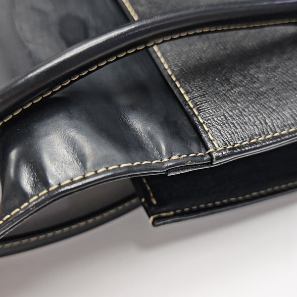 Calfskin Top Handle Bag Black
