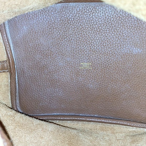 Authenticated pre-owned Picotin Lock 22 Clemence Brown - Bucket Bag at Looply