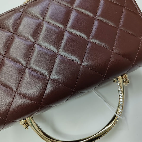 WOC Quilted Lambskin Brown
