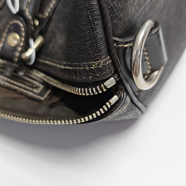 Boston Monogram Coated Canvas Brown