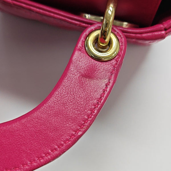 Lady Dior Mini Cannage Lambskin Red