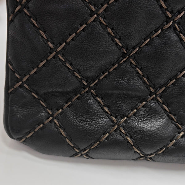 Quilted Calfskin Tote Bag Black