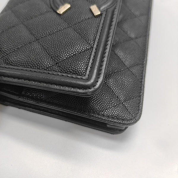 FILIGREE WOC Quilted Grained Calfskin Black