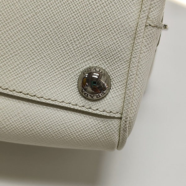 Saffiano Calfskin Shoulder Bag White