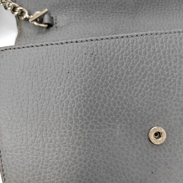 Interlocking G Small Calfskin Gray