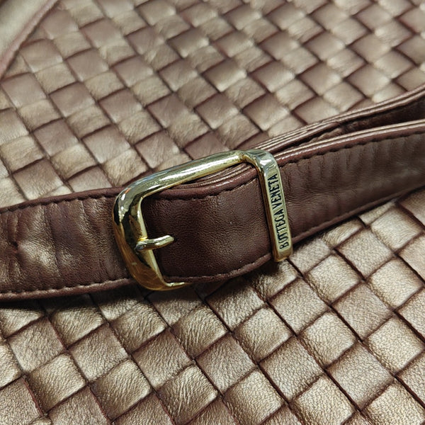 Lambskin Shoulder Bag Brown