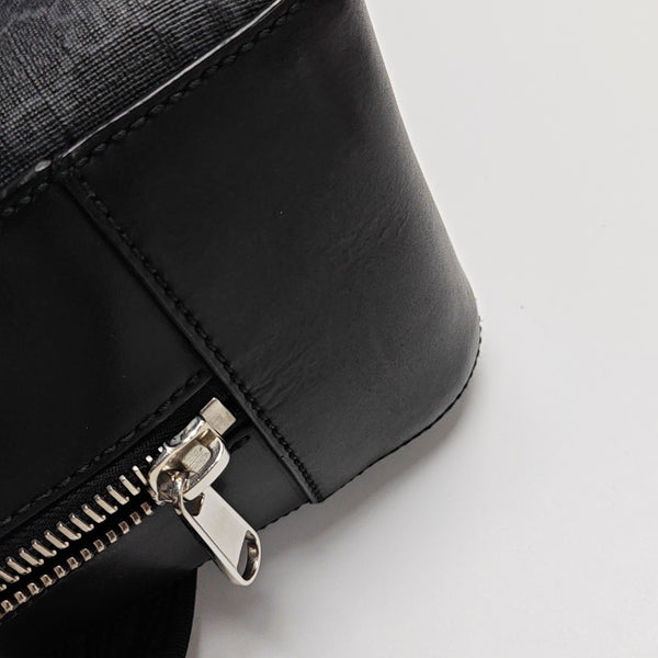 Monogram Coated Canvas Backpack Black