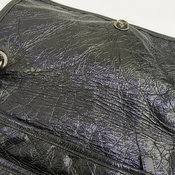 NIKI Medium Chevron Calfskin Black