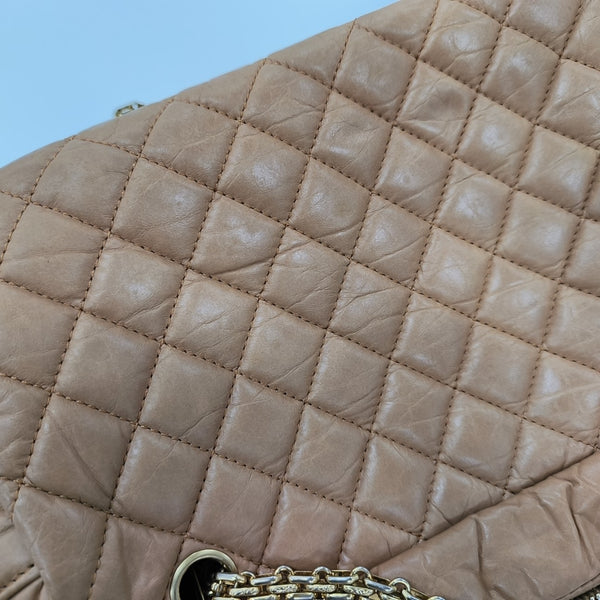 Quilted Calfskin Shoulder Bag Beige