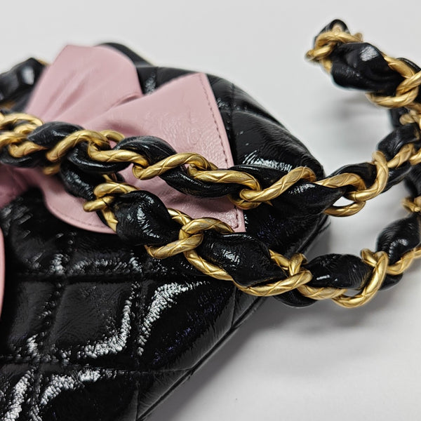 Quilted Patent Leather Black