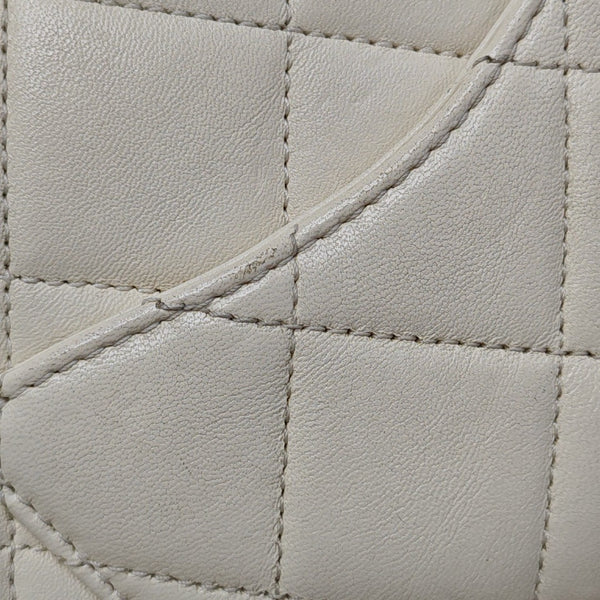 Quilted Calfskin Shoulder Bag White