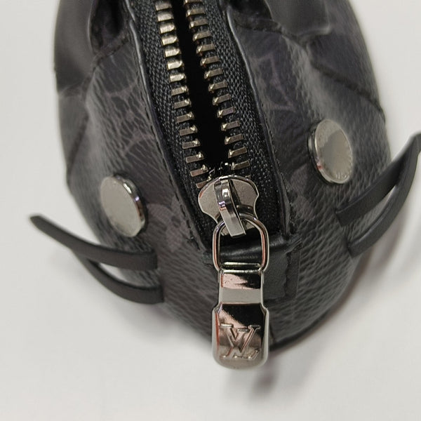 Monogram Coated Canvas Key Pouch Black