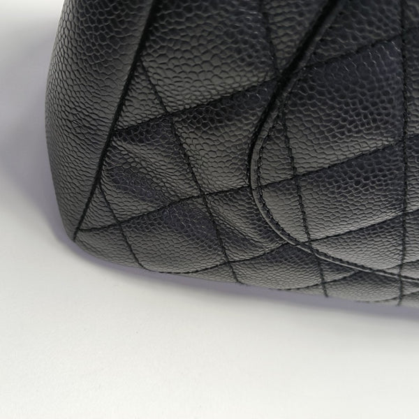 CHANEL GST Large Quilted Grained Calfskin Black