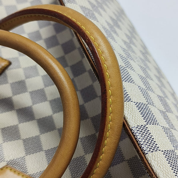 SALEYA PM Damier Azur Coated Canvas White