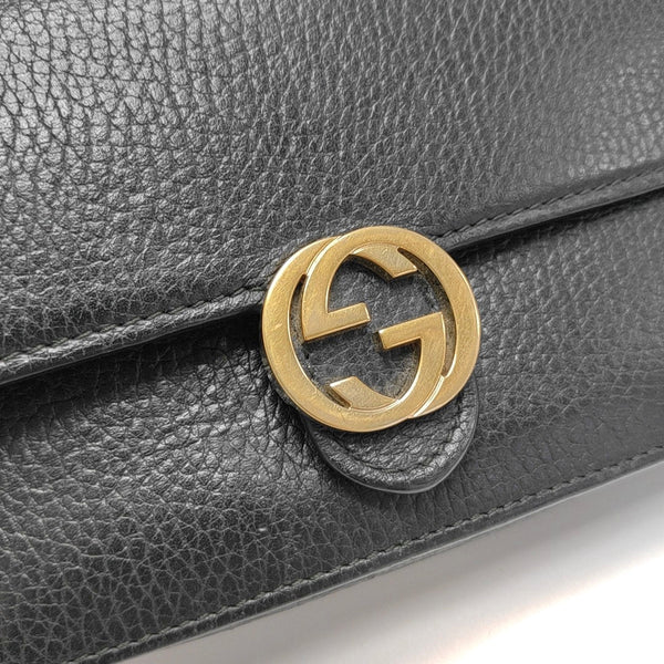 Authenticated pre-owned Interlocking G Calfskin Black - Shoulder Bag at Looply