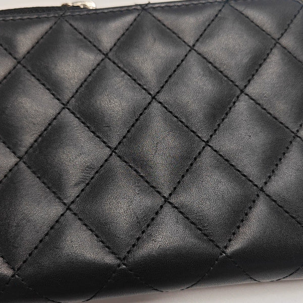 CAMBON Quilted Calfskin Black Wallet