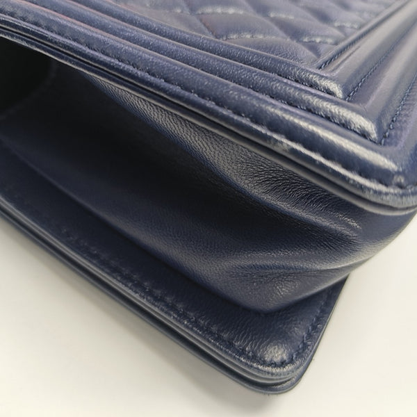 BOY CHANEL Small Quilted Lambskin Blue