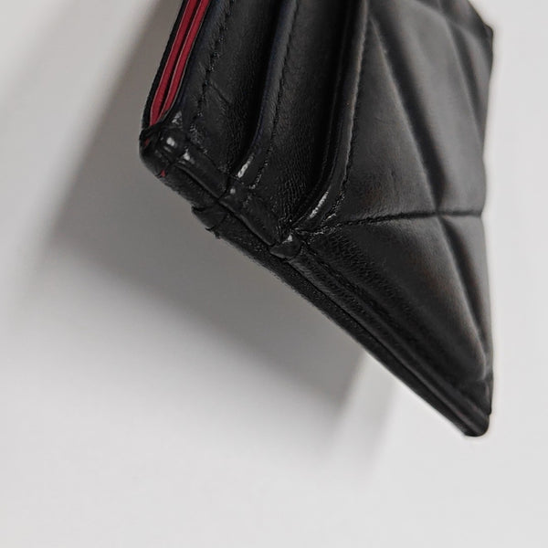 CHANEL 19 Small Quilted Lambskin Black Card Holder