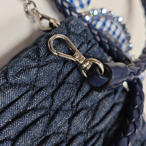 Crystal Quilted Denim Blue