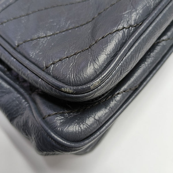 NIKI Small Chevron Calfskin Gray